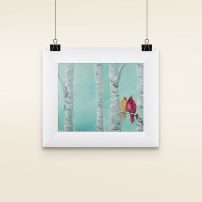 love birds matted print