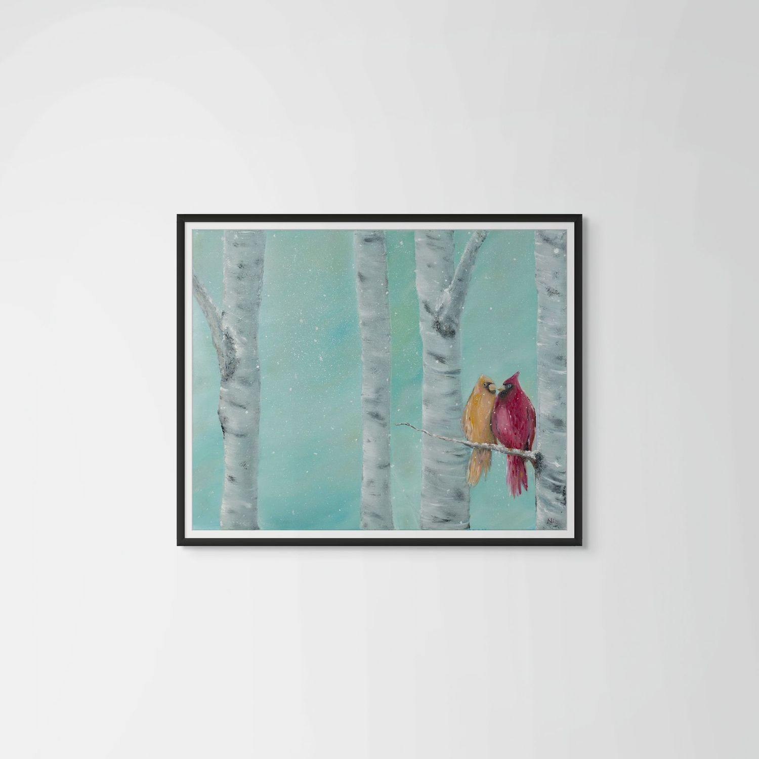 love birds framed print