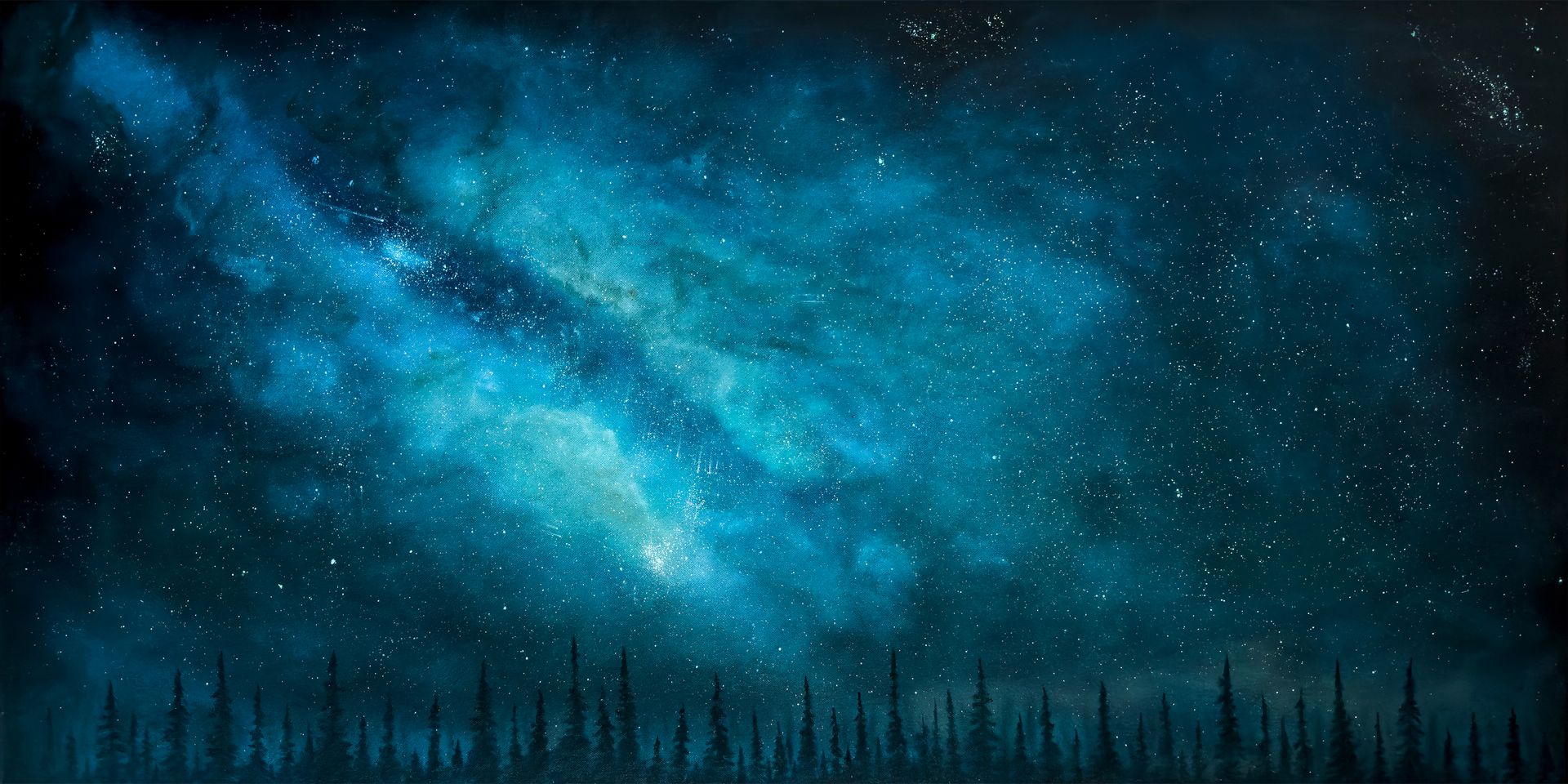 glittering galaxy original art