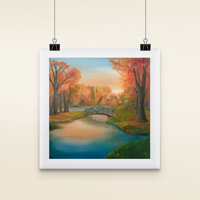 an autumn evening matted print