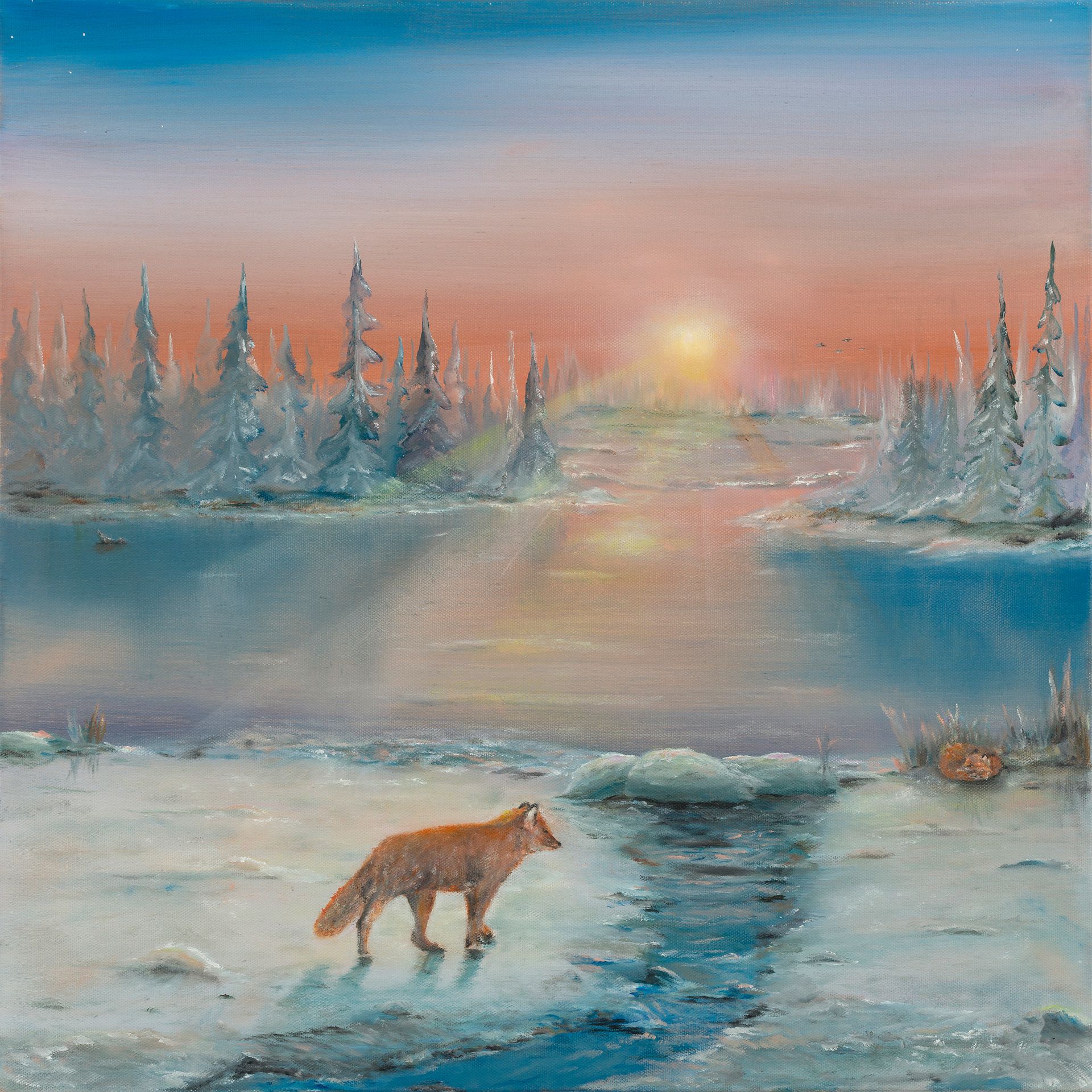 a wild sunset original art