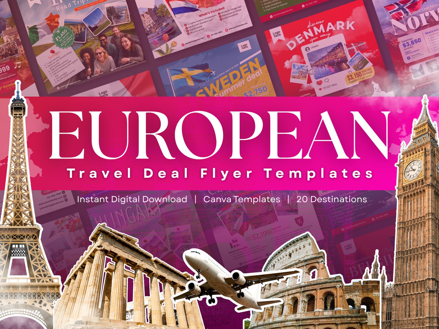 20 European Travel Deals Flyers