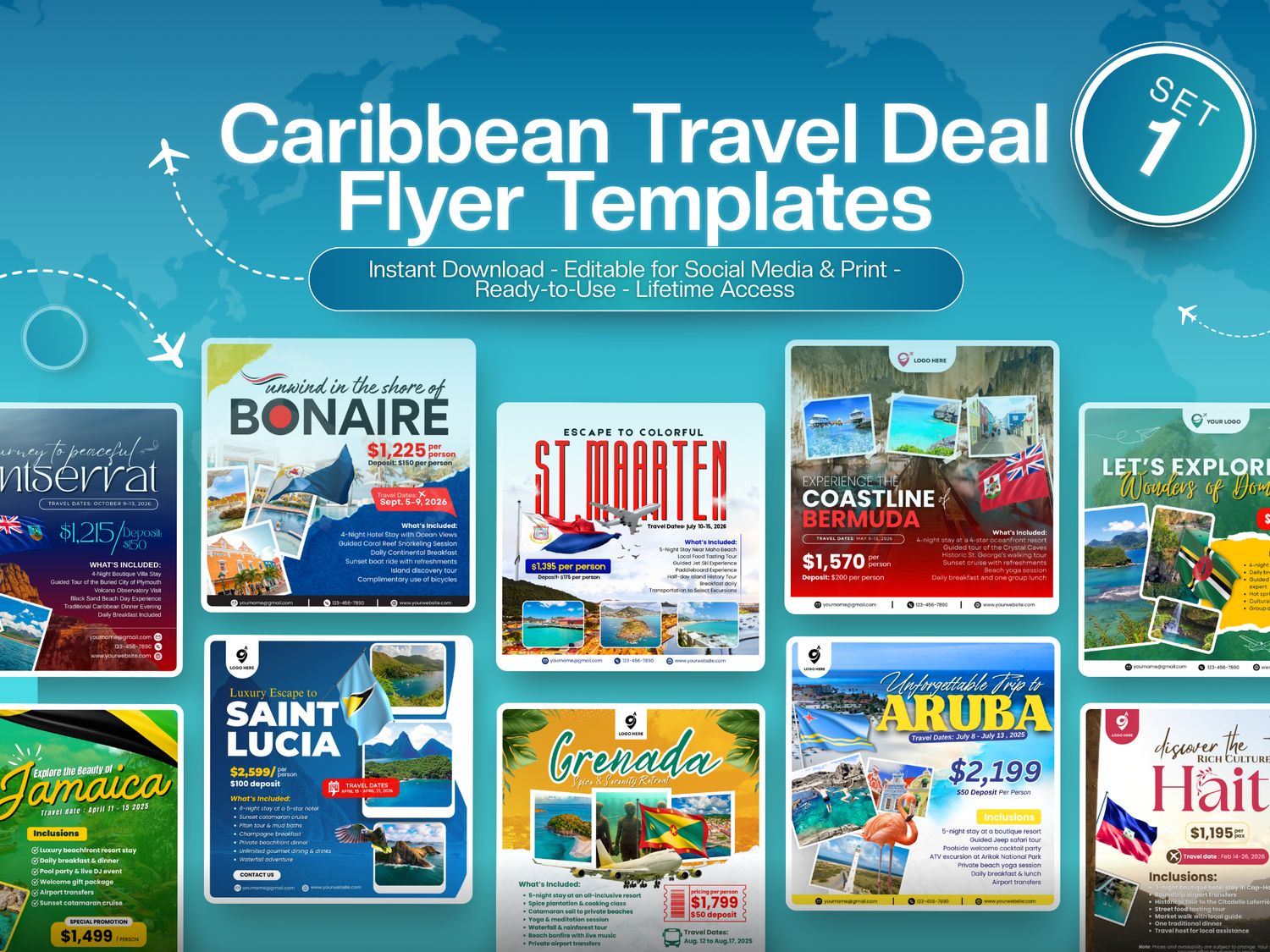 Set 1: Caribbean Travel Deal Templates Set 1: Caribbean Travel Deal Templates
