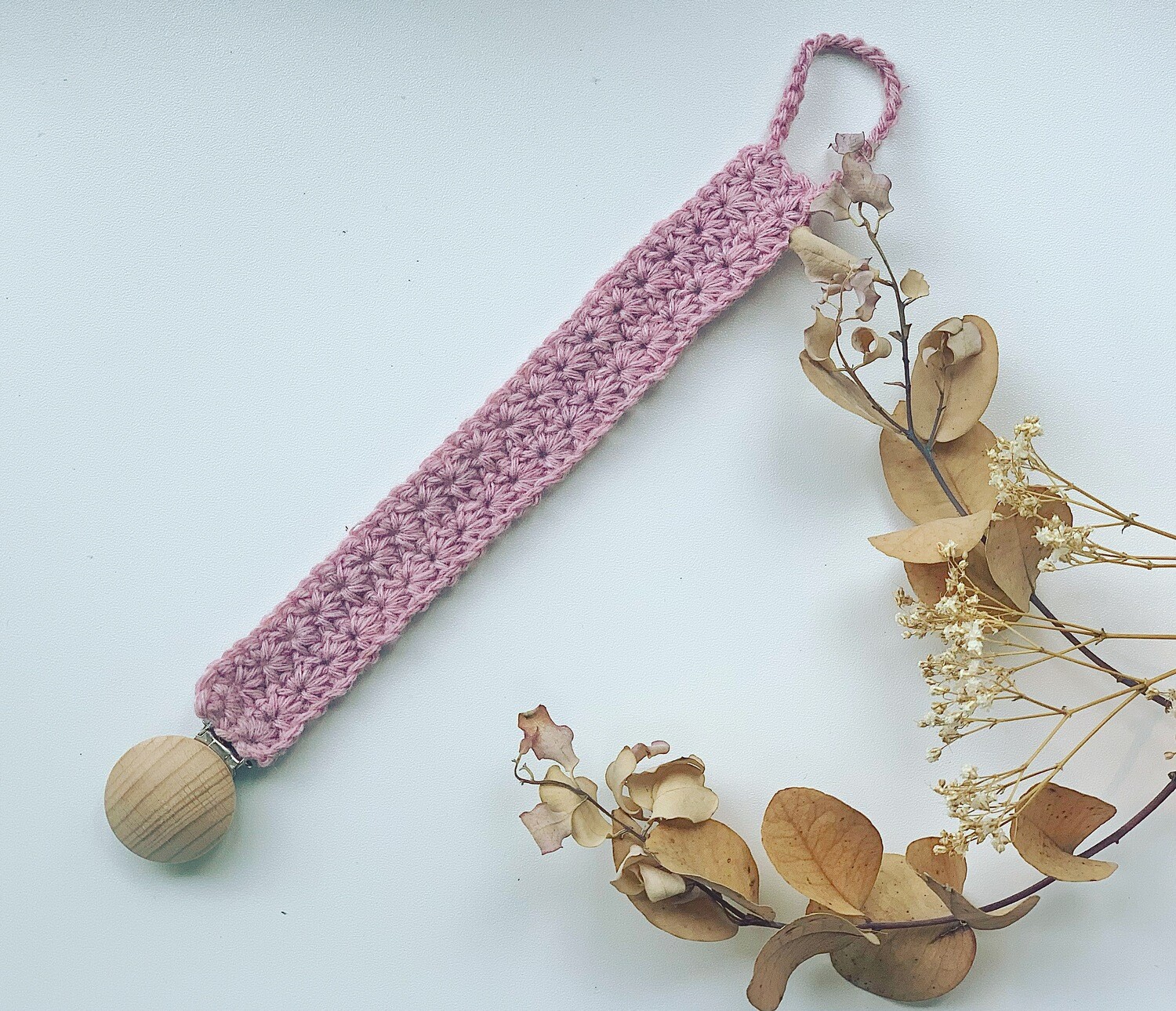 Daisy pattern soother clip (pink)