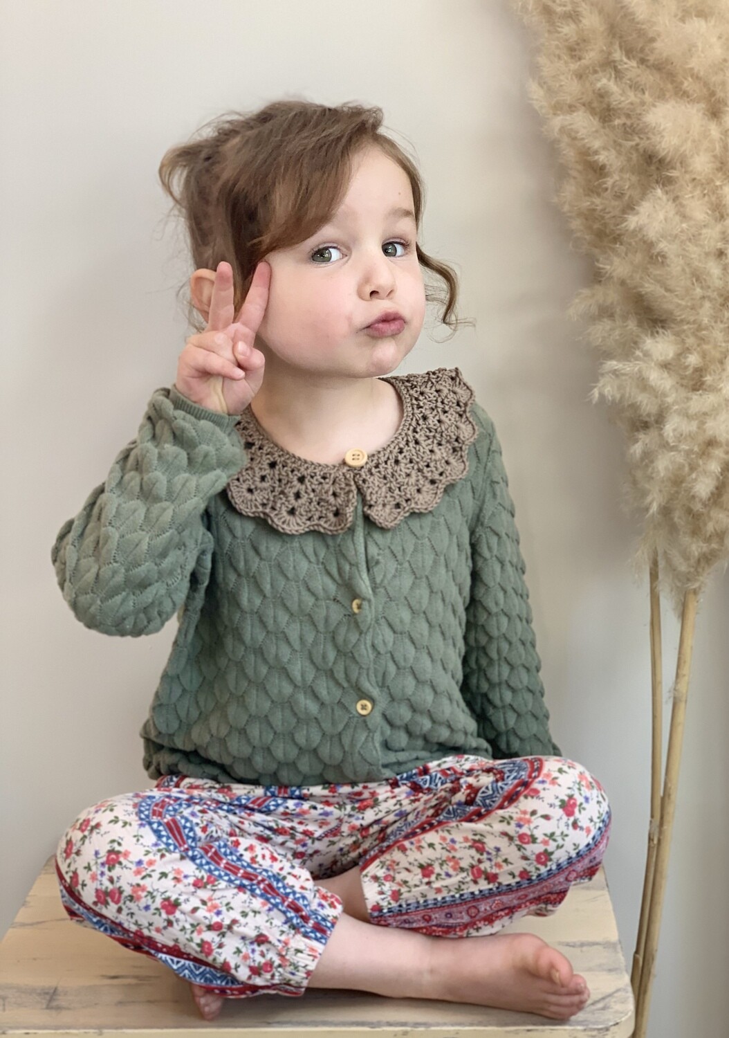 Crochet collar - reversible (mushroom)