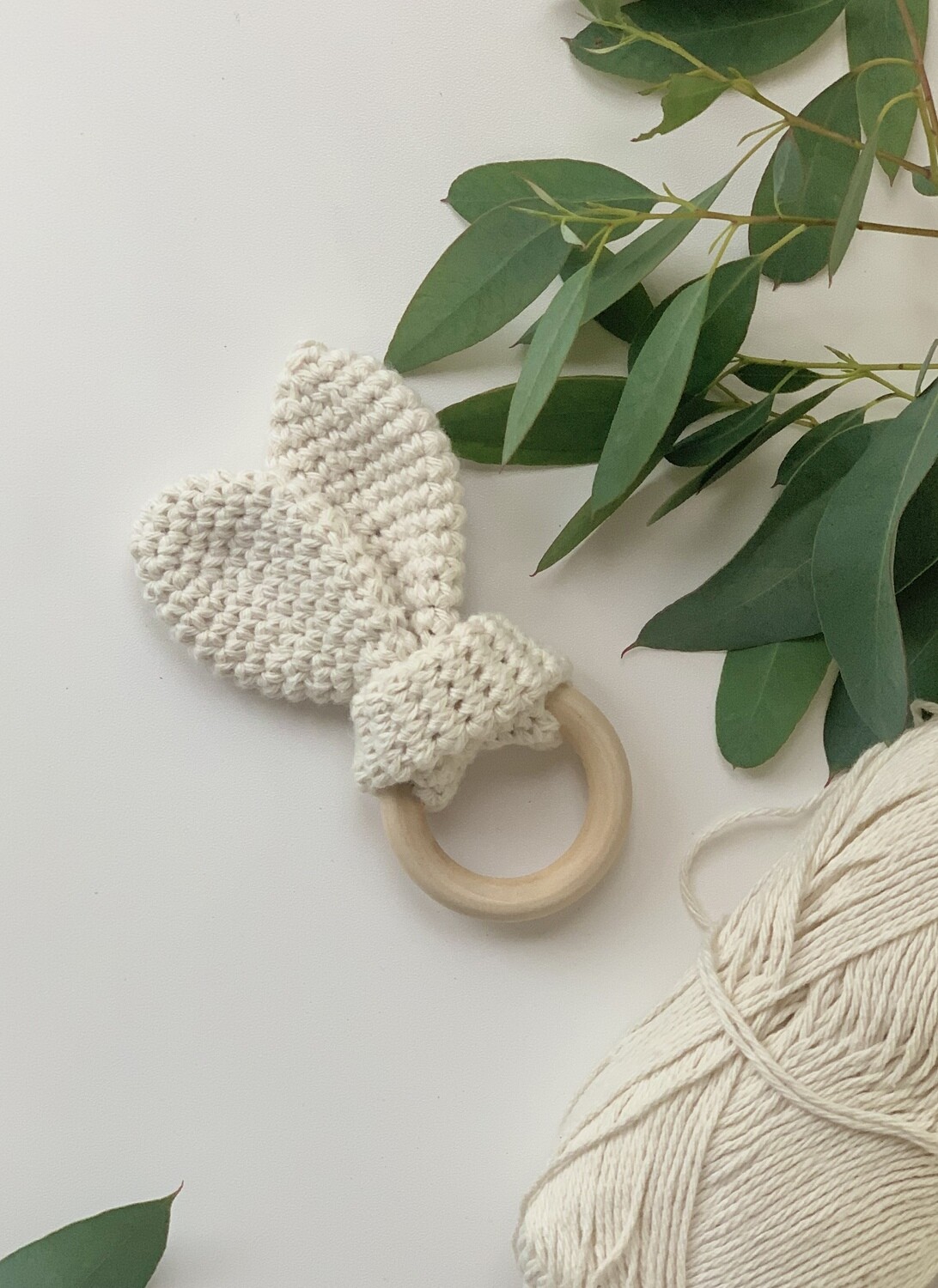Bunny ear teething ring