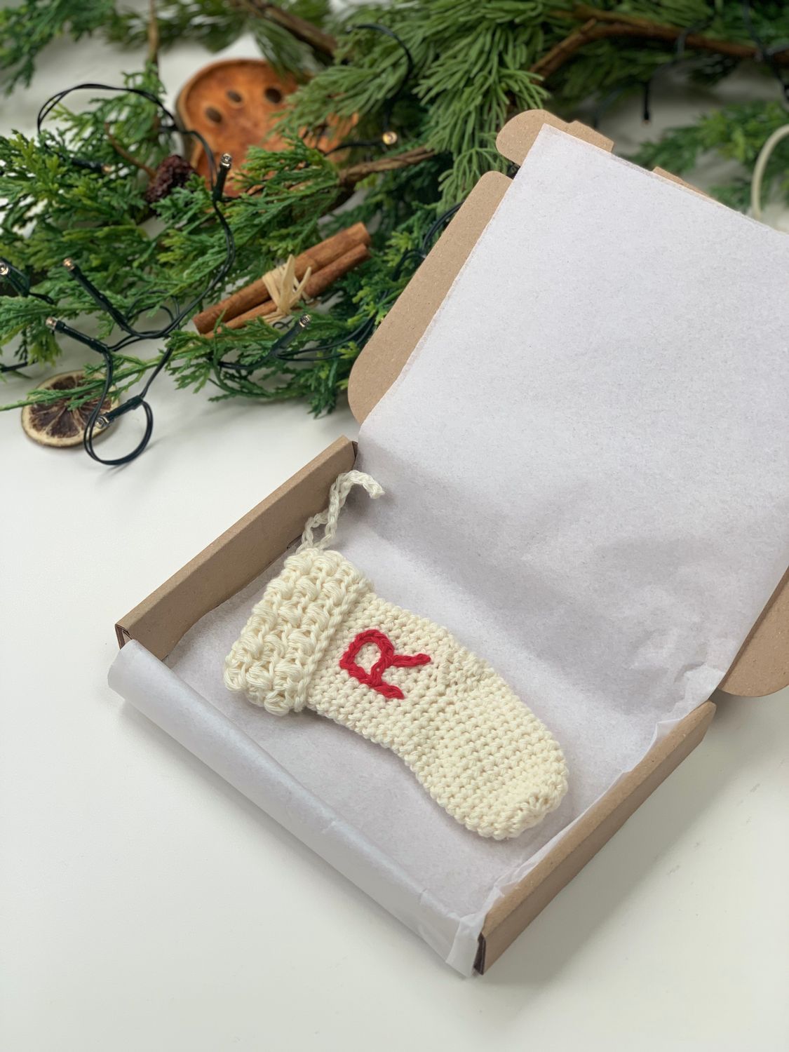 Christmas stocking decoration (cream)