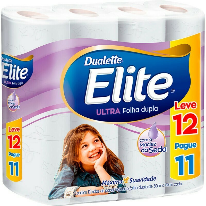 Papel Higiênico - Dualette - Folha Dupla - 12 Rolos