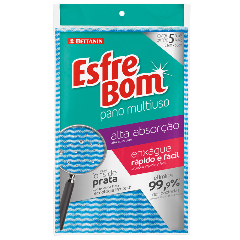Pano Multiuso - Esfrebom - Pacote com 5 unidades