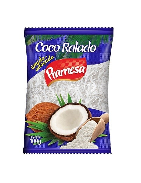 Coco Ralado - Úmido e Adoçado - Pramesa -100g