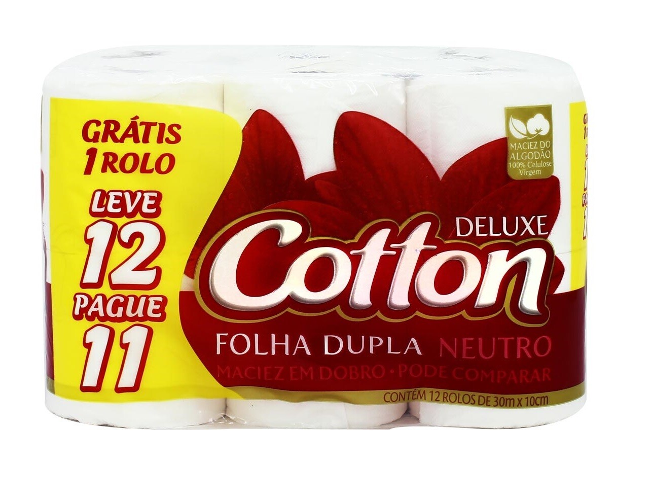 Papel Higiênico - Cotton - Folha Dupla - Leve 12 pague 11