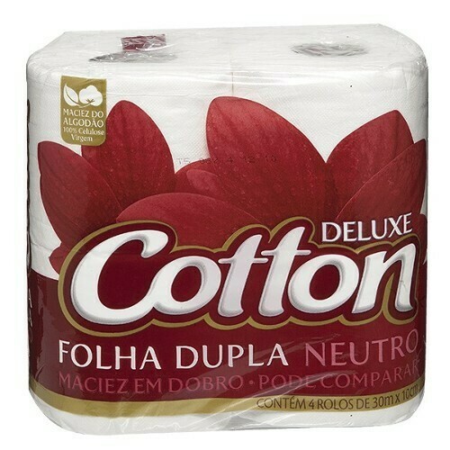 Papel Higiênico - Cotton - Folha Dupla - C/ 4 Rolos