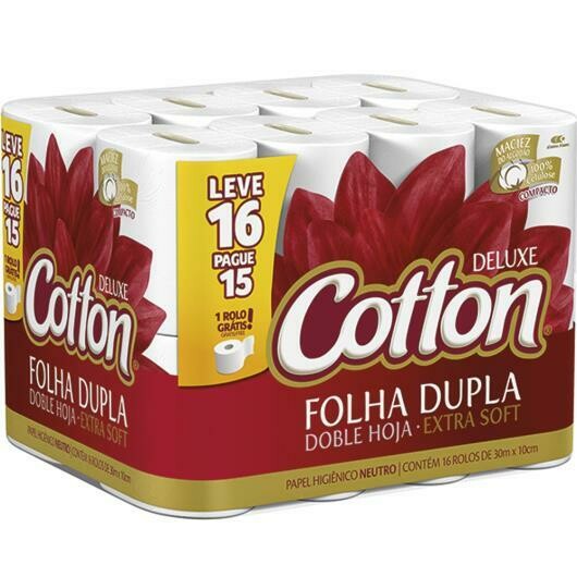 Papel Higiênico - Cotton - Folha Dupla - Leve 16 pague 15