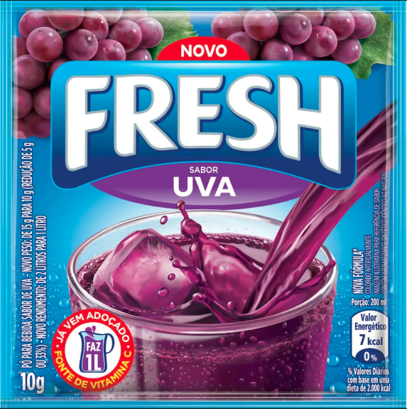 Refresco em po - Fresh - Uva - 10 gr