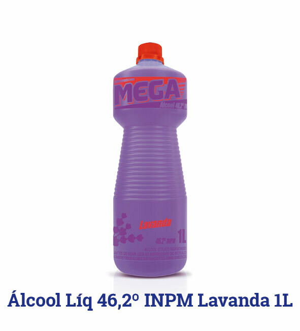 Álcool Líquido - 46,2° - Lavanda - Mega - 1 Litro