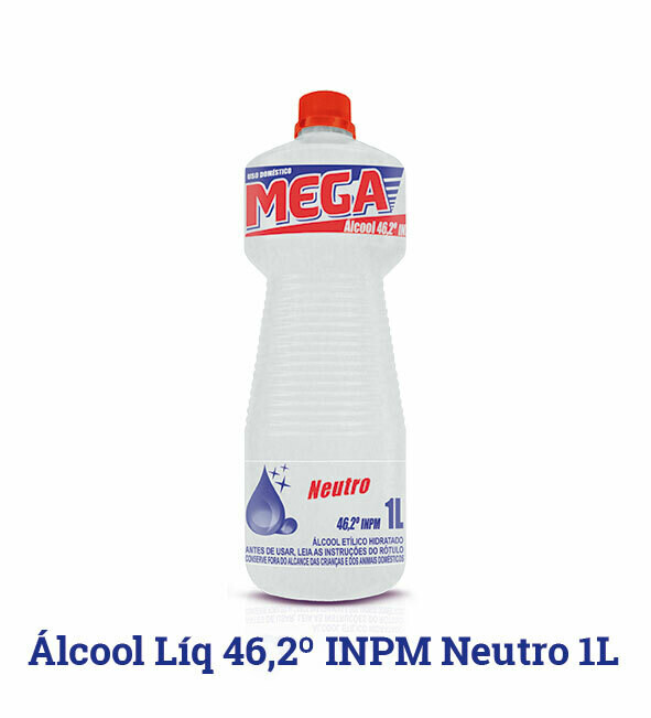 Álcool Líquido - 46,2º - Neutro - Mega - 1 Litro