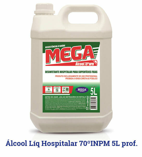 Álcool Líquido - 70º - Mega -  Galão 5 Litros