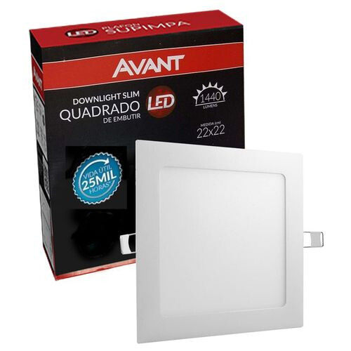 PAINEL EMBUTIR - QUADRADO - 18W - 6500K - AVANT