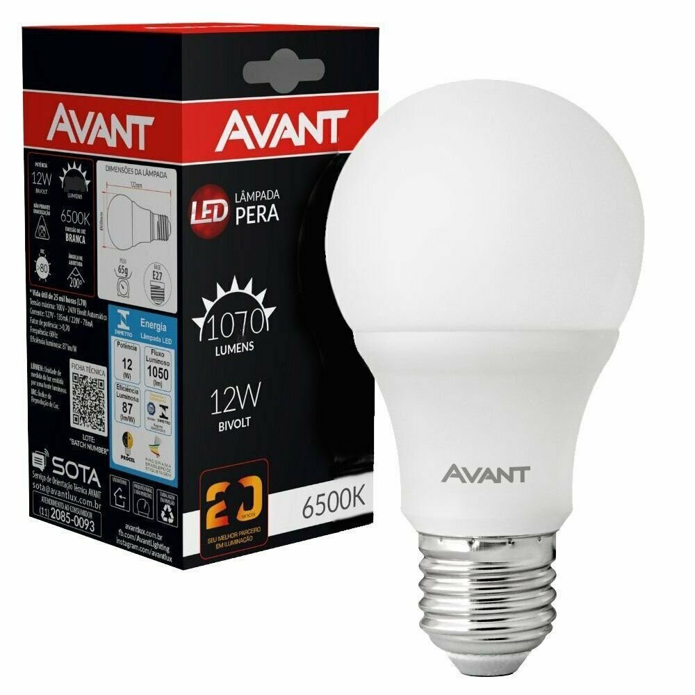 LAMPADAS LED DE BULBO 6500K - 12W - AVANT