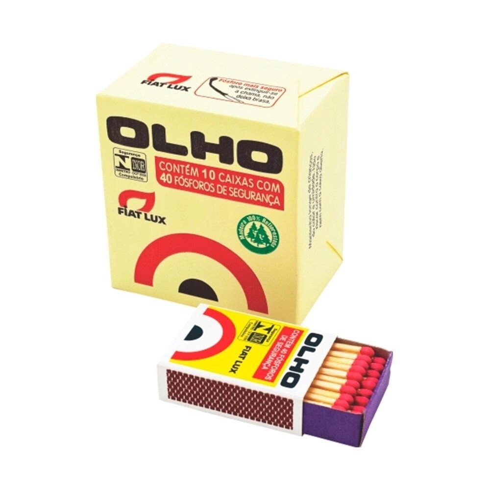 Fósfora Fiat Lux Olho - Pct c/10 Cx - C/ 40 fósforos