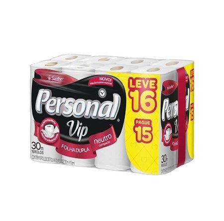 Papel Higiênico - Personal Vip - Folha Dupla - 16 Rolos