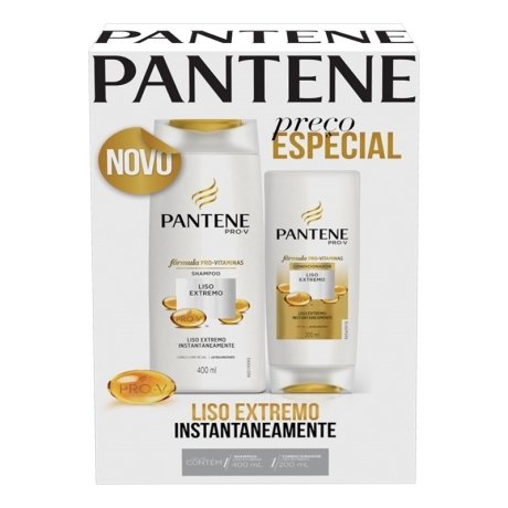 Kit Pantene - Liso Extremo - Shampoo 400 ml &amp; Condicionador 200 ml