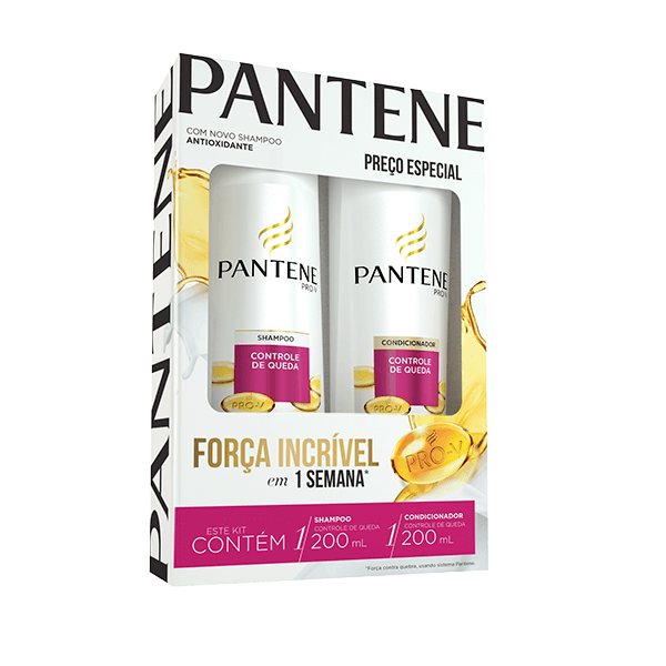 Kit Pantene - Controle de Queda - Shampoo 400 ml &amp; Condicionador 200 ml