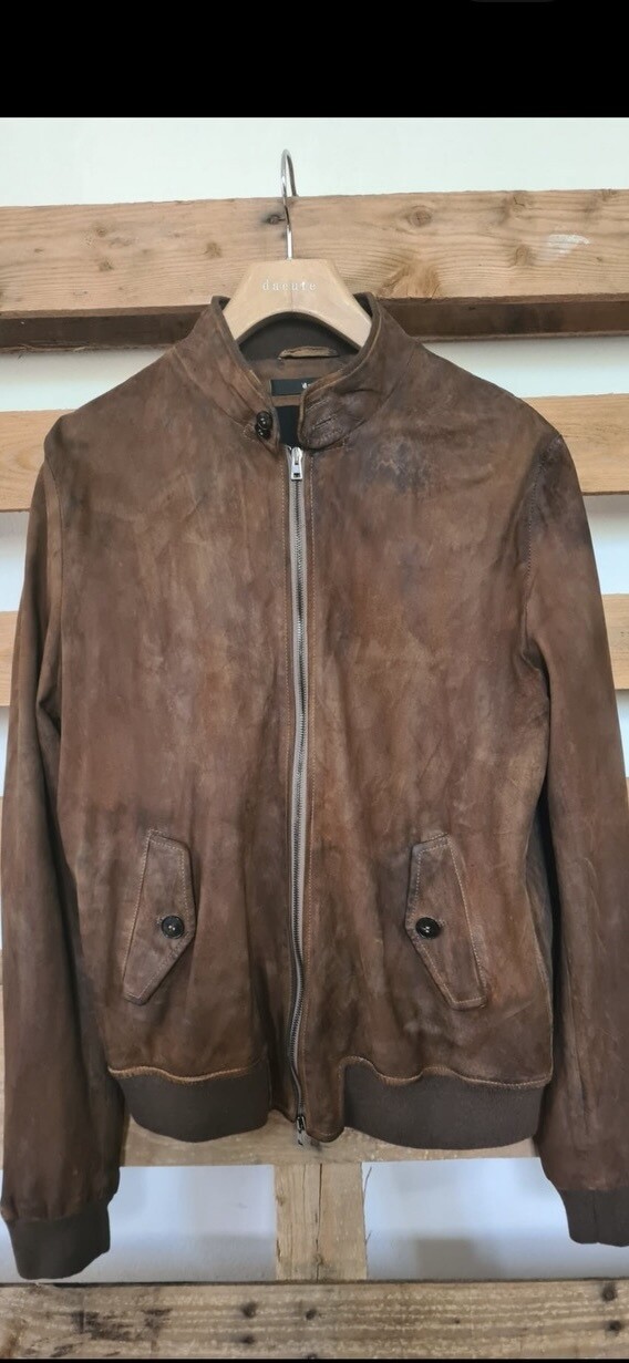 NEW BEN ZIP WAXED WASHED GOAT SUEDE
