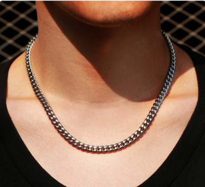 6 mm Wide Unisex Stainless Steel Cuban Link Chains