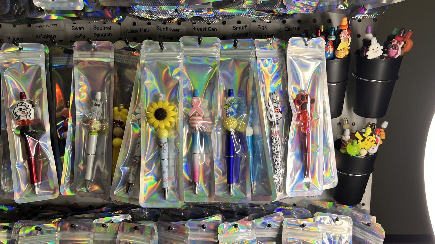 Silicone beaded pens
