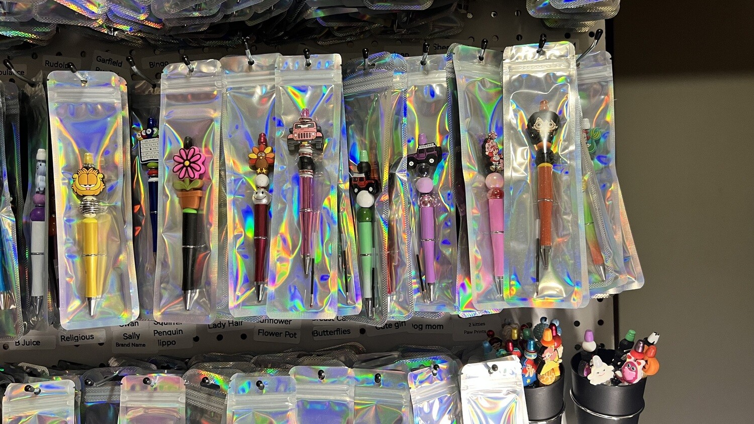 Silicone beaded pens