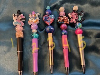 Silicone beaded pens
