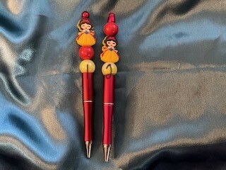 Silicone beaded pens