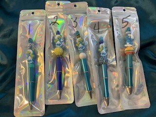 Silicone beaded pens