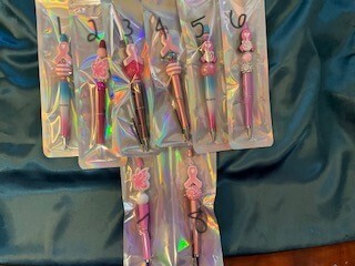 Silicone beaded pens