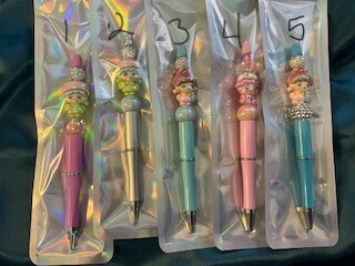Silicone beaded pens