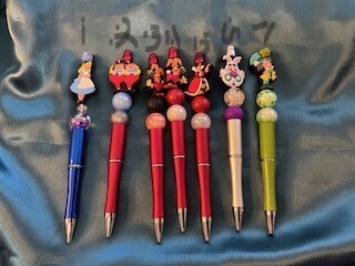 Silicone beaded pens
