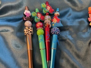 Silicone beaded pens
