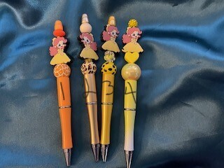 Silicone beaded pens