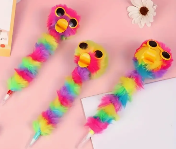 Whimsical Ostrich Plush Ballpoint Pen