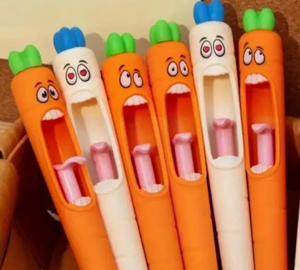 Multi-expression Radish-shaped Rubber Pen