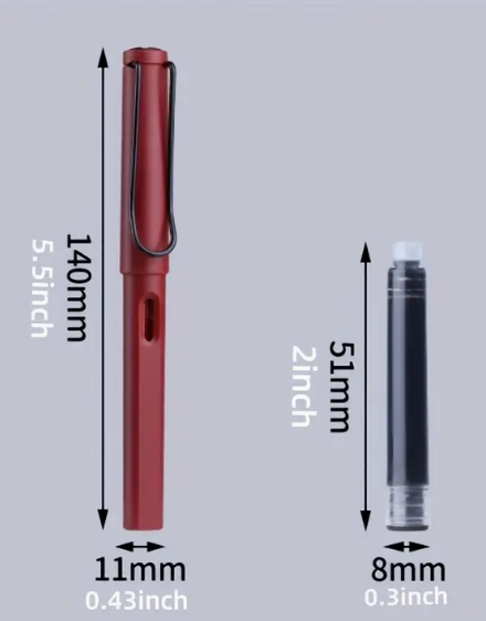 Stylish Plastic Fountain Pen with refill for ink