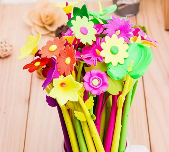 Colorful Floral Gel Pens