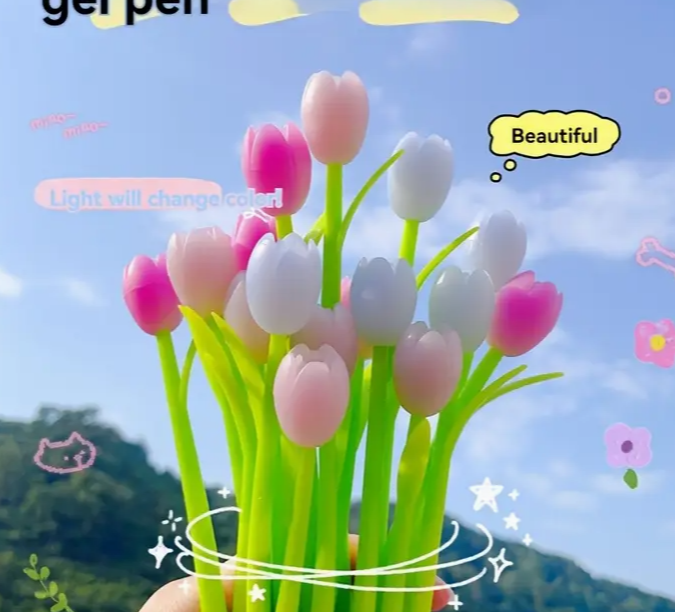 Photochromic Tulip Silicone Gel Pen