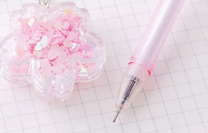 Sequin Flower Pendant Gel Pen