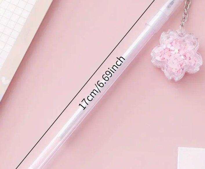 Sequin Flower Pendant Gel Pen