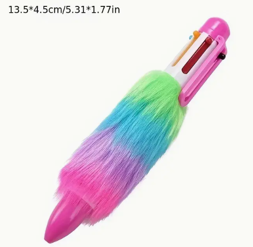Multicolor Fluffy Pom Pom Ballpoint Pens