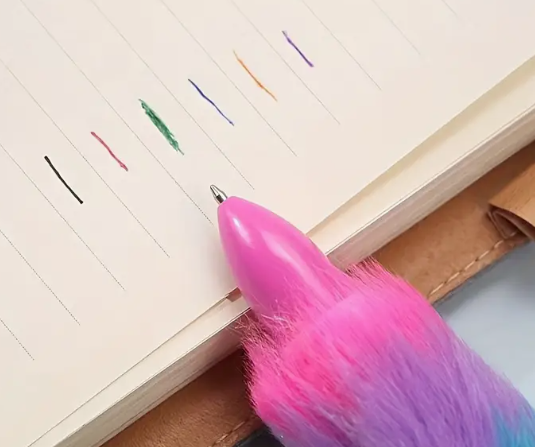 Multicolor Fluffy Pom Pom Ballpoint Pens