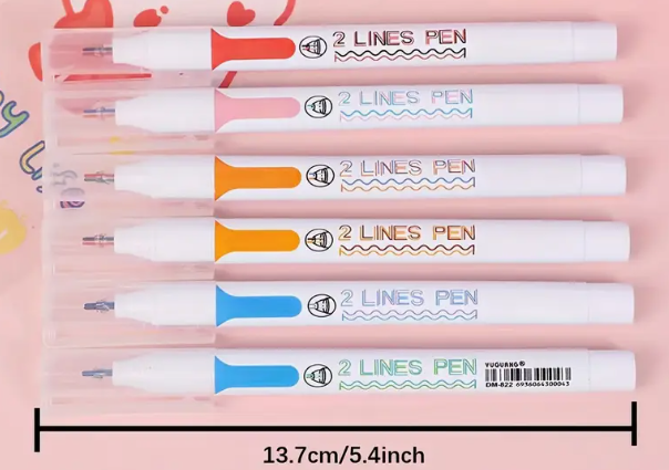 Dual-Tip Colorful Marker Pens