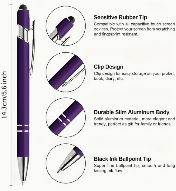 2 in 1 Retractable Ballpoint pen &amp; Stylus combo